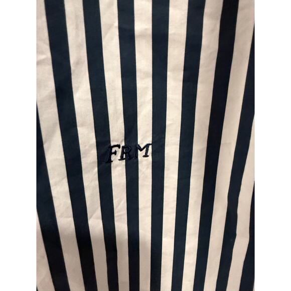 Frame x Ilona Hamer Blue White Pinstripe Menswear Classic Button Up Oversized XS - Picture 9 of 10